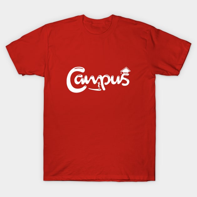 Campus White T-Shirt by Spaksu
